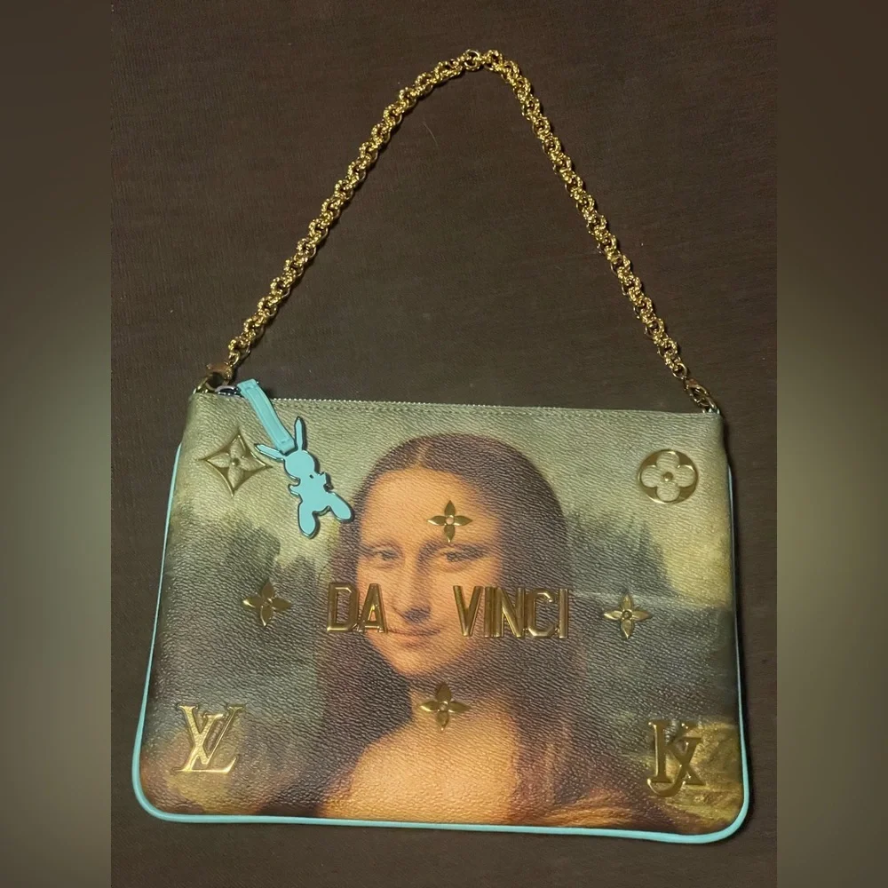 Louis Vuitton Jeff Koons Mona Lisa Pochette Chain Wallet Da Vinci LV Limited Ed - Picture 8 of 8